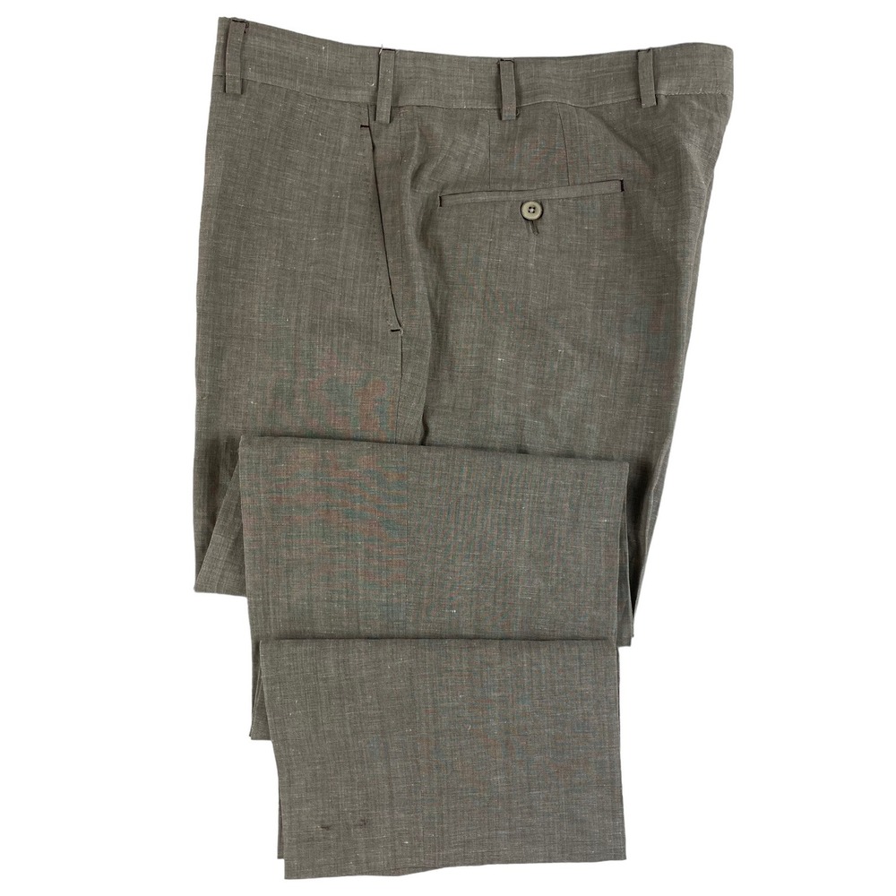 Peter Millar Vitale Barberis Woven Wool Linen Trouser Mens 34x28 Brown